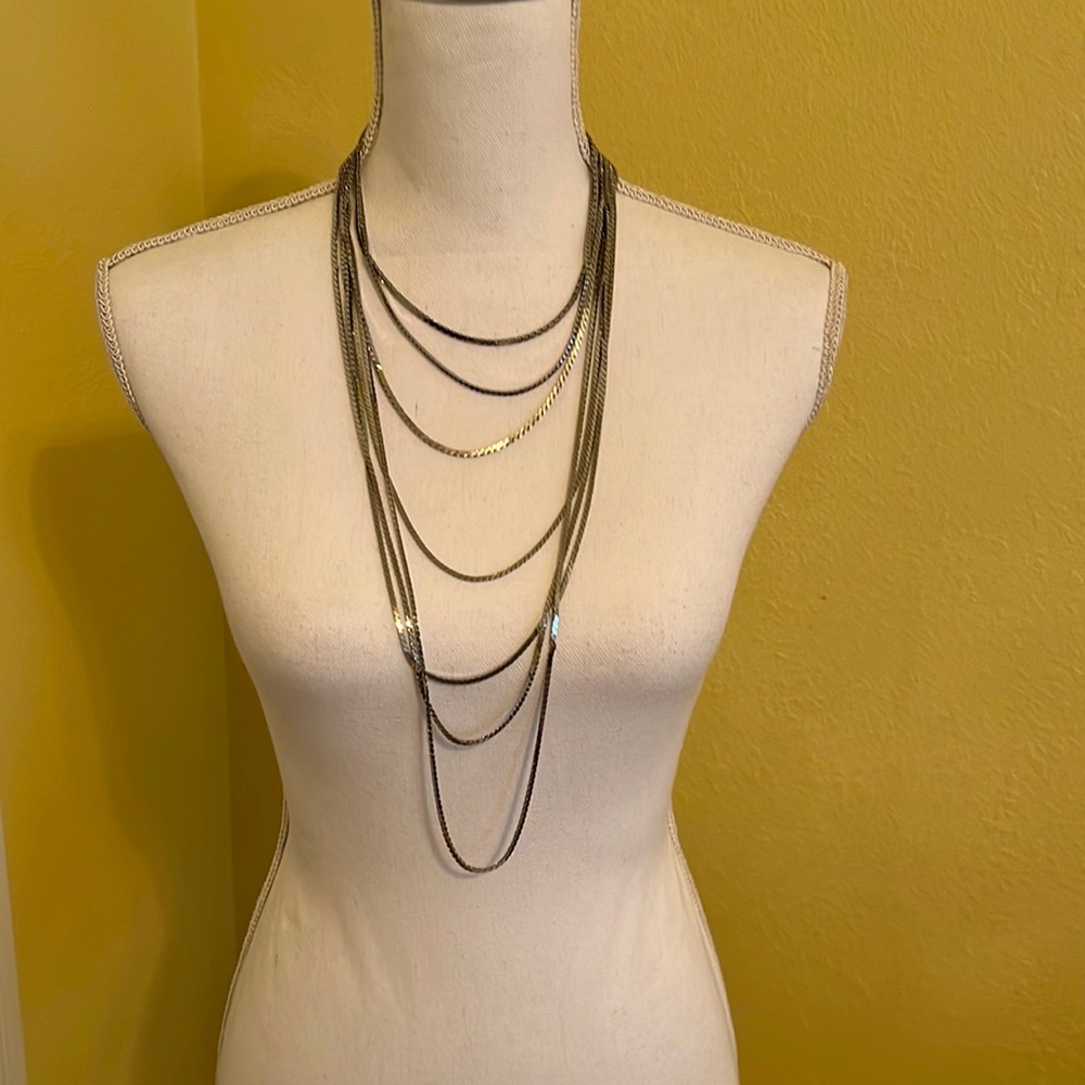 WHBM silver multi chain necklace